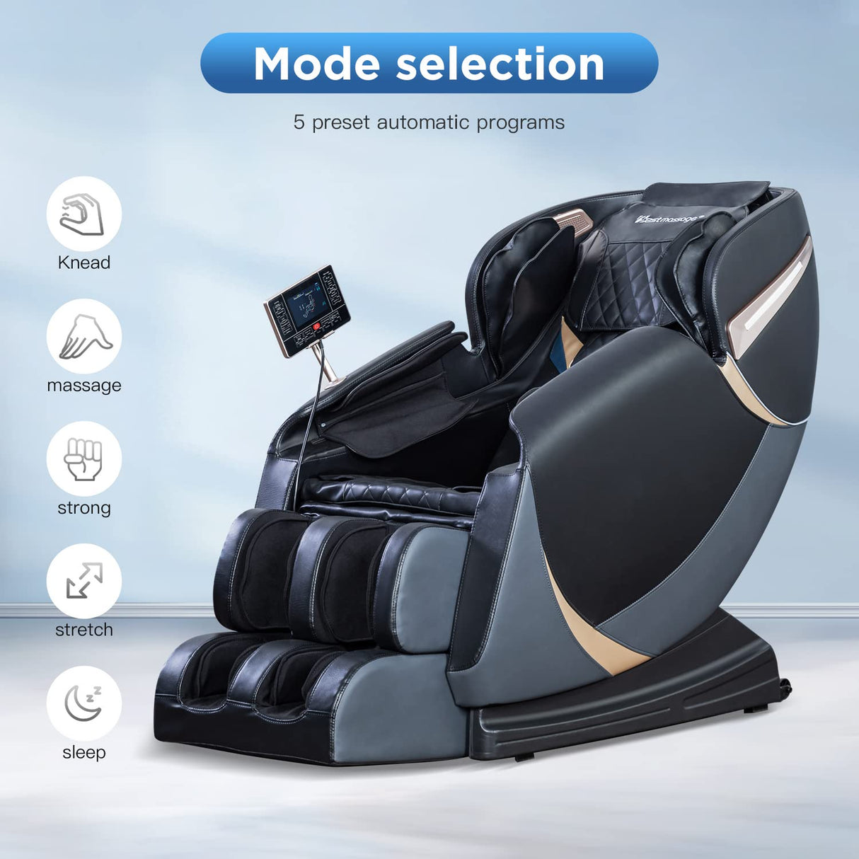 PayLessHere Full Body Shiatsu Massage Chair with Gravity, Air Massage System, Wormwood Therapy, and Bluetooth Speaker, Black PayLessHere