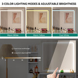 YITAHOME Vanity Desk with Mirror and Lights, Makeup Vanity Table with Power Outlet, Drawers, Vanity Table Set, 3 Lighting Modes Brightness Adjustable, Bedroom (White) YITAHOME