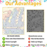 Octopus Paint by Numbers for Adult, Octopus Paint by Numbers Kit for Adults Beginners, DIY Acrylic Painting on Canvas for Home Wall Art Decor(16x20Inch Mandun