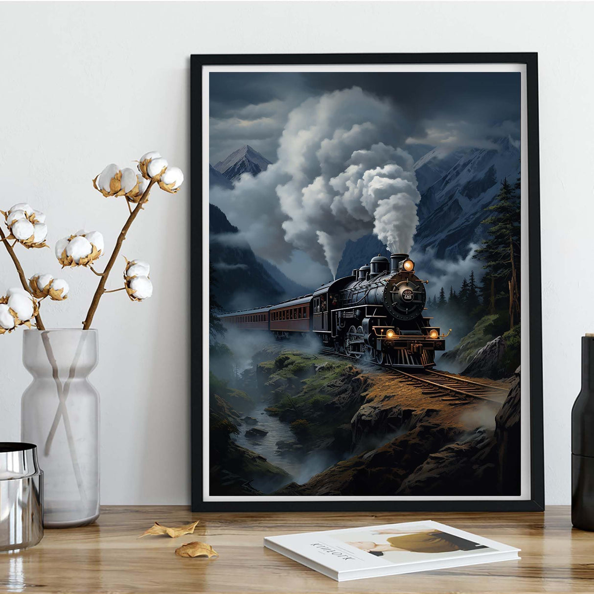 Kaliosy 5D Diamond Art Kits for Adults Train by Number Kits, Diamond Painting Art Landscape DIY Full Drill Crystal Craft Cross Stitch Embroidery Decoration (12x16 inch) Kaliosy