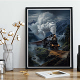 Kaliosy 5D Diamond Art Kits for Adults Train by Number Kits, Diamond Painting Art Landscape DIY Full Drill Crystal Craft Cross Stitch Embroidery Decoration (12x16 inch) Kaliosy