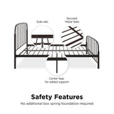 DHP Lafayette Metal Platform Bed with Rustic Style Curved Headboard and Footboard, Adustable Base Height for Underbed Storage, No Box Spring Needed, King, Bronze DHP