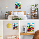 GDYEEH DIY Train 5D Diamond Art Kits, Round Full Drill Sparkling Wildflowers Diamond Painting Picture, Steam Train Painting by Numbers Art Kits for Adults Beginners Home Wall Decor 12x16 inch GDYEEH