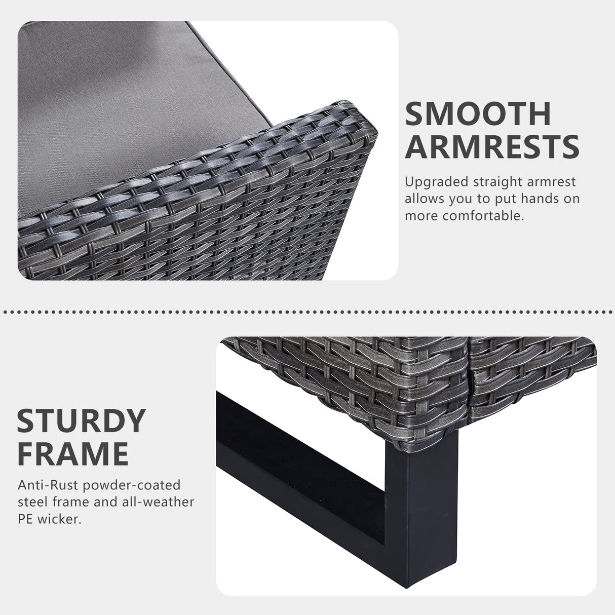 HUMMUH Patio Furniture 10 Piece PE Wicker 6-Seater Outdoor Sectional Sofa Patio Swivel Chairs Outdoor Chairs with Tables for Porch,Garden,Backyard,Deck HUMMUH