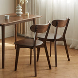 Bamskov 100% Solid Oak Wood Dining Room Chairs - Practical Kitchen Chairs - Wood Chair for Dining Room, Kitchen (1, Walnut) Bamskov