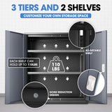 DNA MOTORING Metal Storage Cabinet, 36'' Locking Cabinet with 2 Doors and 2 Adjustable Shelves, Metal Cabinet Heavy Duty Utility Cabinet for Garage,Office,Home,Gym, Gray Black, TOOLS-00631-GY-BK DNA MOTORING