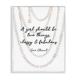 Stupell Industries Classy and Fabulous Fashion Quote with Pearls, Design by Amanda Greenwood White Framed Wall Art, 11x14 Stupell Industries