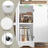 Keyluv 72" Tall Corner Bookshelf with Door, 6-Tier L Shaped Bookshelves and Bookcase with Storage Cabinet, 2 Pieces Individual Convertible Book Shelf, Display Shelf for Home Office Living Room, White Keyluv