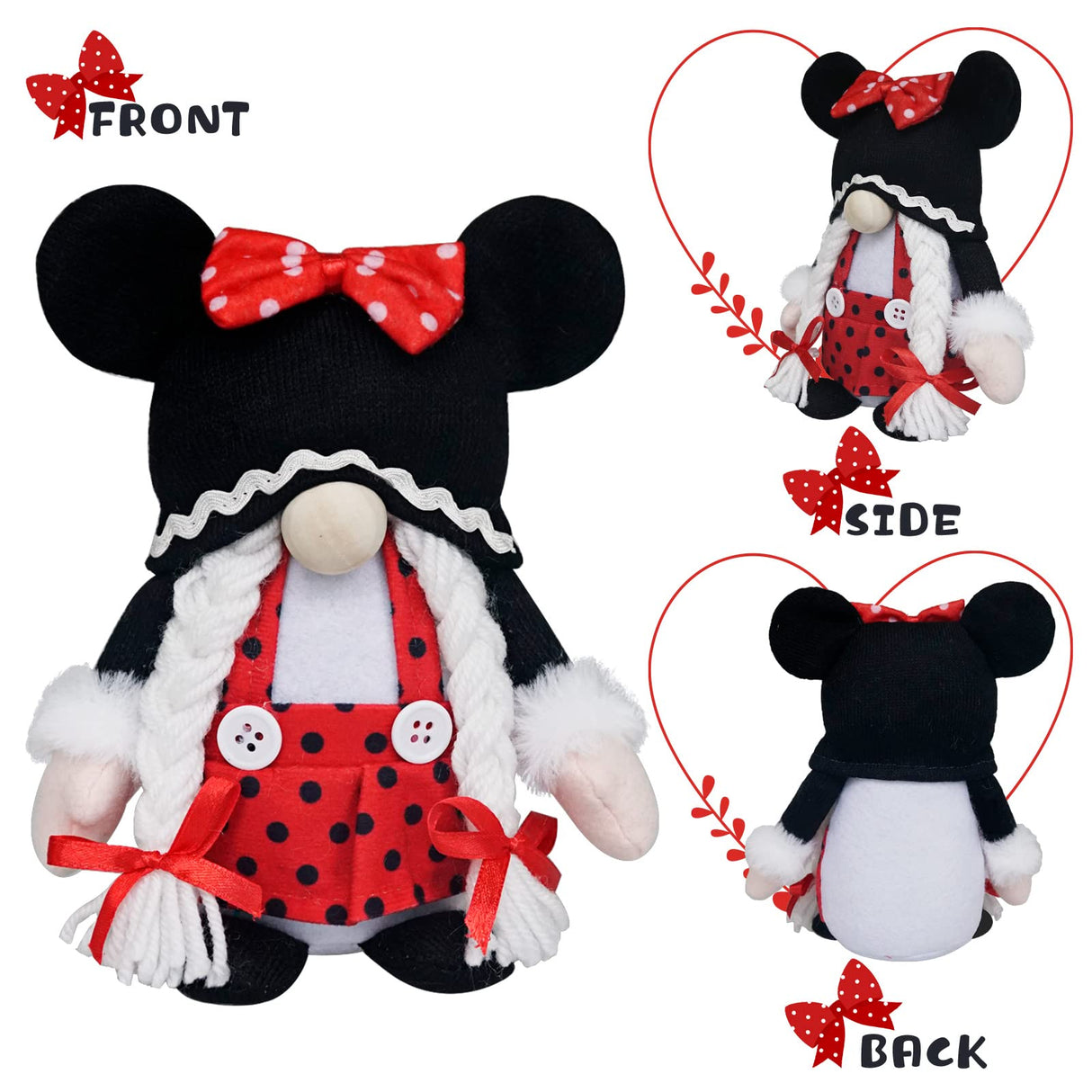 Valentine Mouse Gnomes Plush, Scandinavian Tomte Elf Doll Mouse Gnomes Plush Decor,Valentine Gnomes Plush Decor, Valentines Gift, Farmhouse Home Decoration,Gnome Gifts Idea KnomeKo