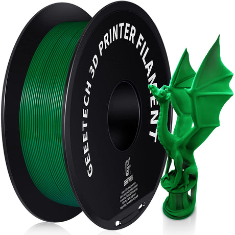 Geeetech PETG Filament 1.75mm, Upgraded High-Toughness 3D Printer Filament - 1 KG (2.2 LBS) Spool, ±0.02mm Accuracy, Neatly Wound Durable, Non-Clogging & Non-Stringing, Fits Most FDM Printers (Green) Geeetech