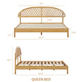 Elegant NTC Gem Solid Oak Bed Frame with Headboard and Silent Slats NTC