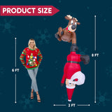 Joiedomi 8 FT Hanging Christmas Inflatables Decoration, Christmas Inflatable Reindeer and Climbing Santa, Blow Up Inflatable with Build-in LED for Xmas Party Indoor, Outdoor, Yard, Garden, Lawn Decor Joiedomi