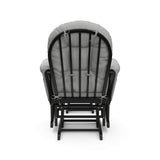 Storkcraft Premium Hoop Glider & Ottoman (Black with Light Gray) — GREENGUARD Gold Certified, Wood Craftsmanship, Convenient Storage Pockets, Smooth-Gliding Chair for Nursery, Multi-Award-Winning Storkcraft