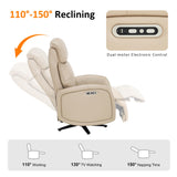 MCombo Dual Motor Power Recliner Chair for Adults, Modern Faux Leather Electric Swivel Recliner with USB Charging, Heavy Duty Adjustable Lounge Chair for Living Room & Bedroom 4610 (Beige) MCombo
