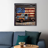 CEOVR Truck Diamond Painting Kits for Adults, American Flag Diamond Art Dots 5D Full Drill DIY Gem Art for Beginner, Adult Crafts Kits Arts and Crafts, Wall Decor for Home Office 12x12in CEOVR