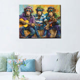 Aihonmin Guitar Monkey Paint by Numbers Kits for Children,Musical Painting Arts Craft Gift Easy to Painting for Home Wall Decor Gift Without Framed-Style 16x20 inch Aihonmin