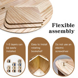 HZYHPDJY Rotating Bookshelf,360 Display Round 5 Tier Floor Standing Bookcase Storage Rack,Wood Spinning Bookshelf Tower for Bedroom,Living Room HZYHPDJY