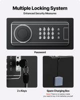 VEVOR 6-8 Gun Safe, Long Gun Cabinet for Rifles and Pistols, Quick Access Rifle Safe with 3 Ammo Slots and 2 Adjustable Racks, Large Digital Cabinet with Key and Password Lock VEVOR
