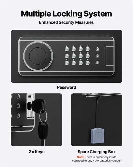 VEVOR 6-8 Gun Safe, Long Gun Cabinet for Rifles and Pistols, Quick Access Rifle Safe with 3 Ammo Slots and 2 Adjustable Racks, Large Digital Cabinet with Key and Password Lock VEVOR