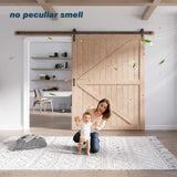 FREDBECK 60in x 84in Wood Barn Door with 10FT Barn Door Hardware Kit Included K Shape Solid Spruce Wood Panel Need to Assembly FREDBECK