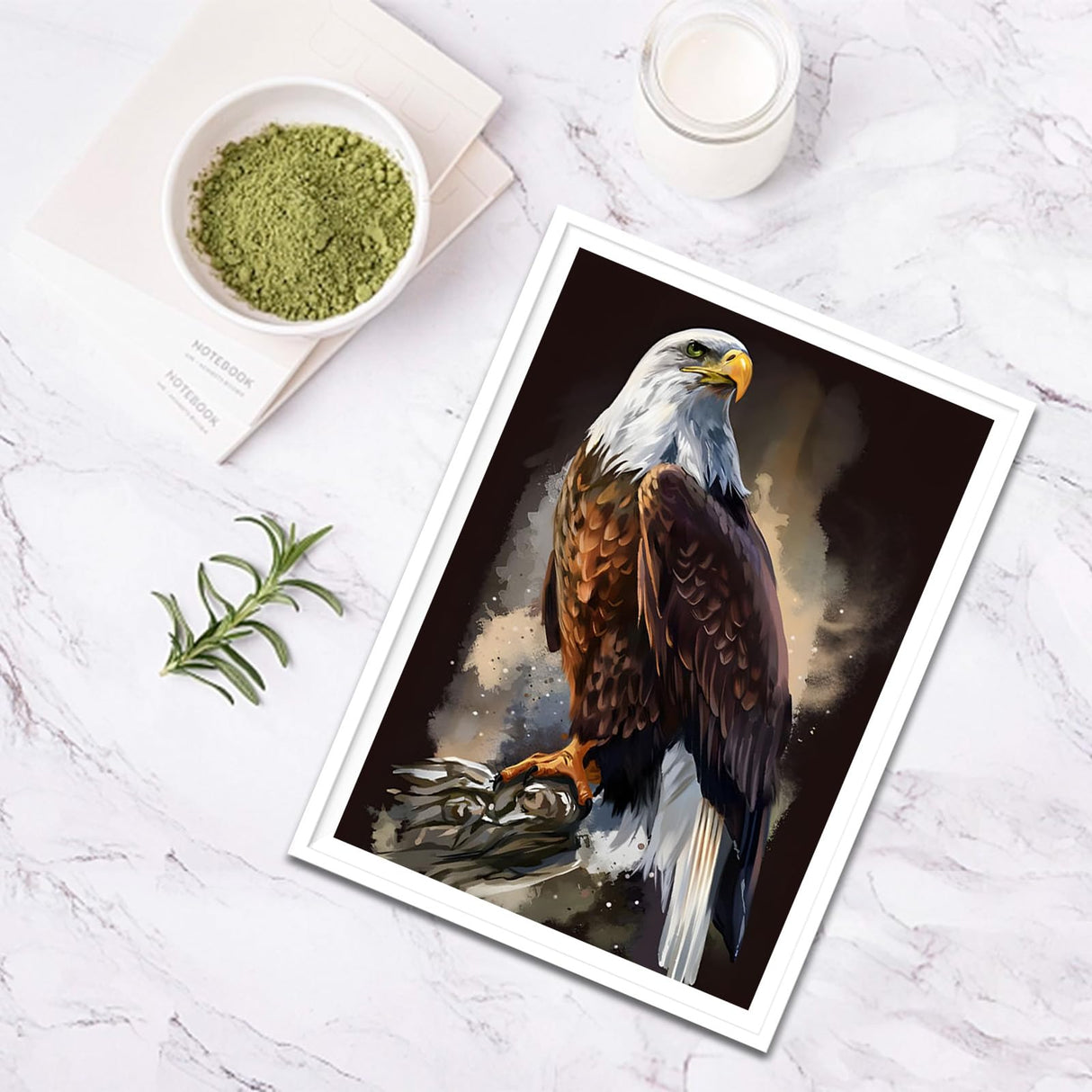 SENQAO Eagle Diamond Painting Kits for Adults, American Bald Eagle Full Drill Round Diamond Painting, for Room Decor Bedroom Decor Or Birthday for Friends 30x40cm SENQAO