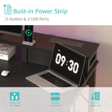 Lufeiya Computer Desk with Drawers for Home Office Bedroom, 40 inch Black Writing Study Desks with Fabric Drawers Storage, Gaming Desk Table with Power Outlet & Monitor Stand, Black Lufeiya