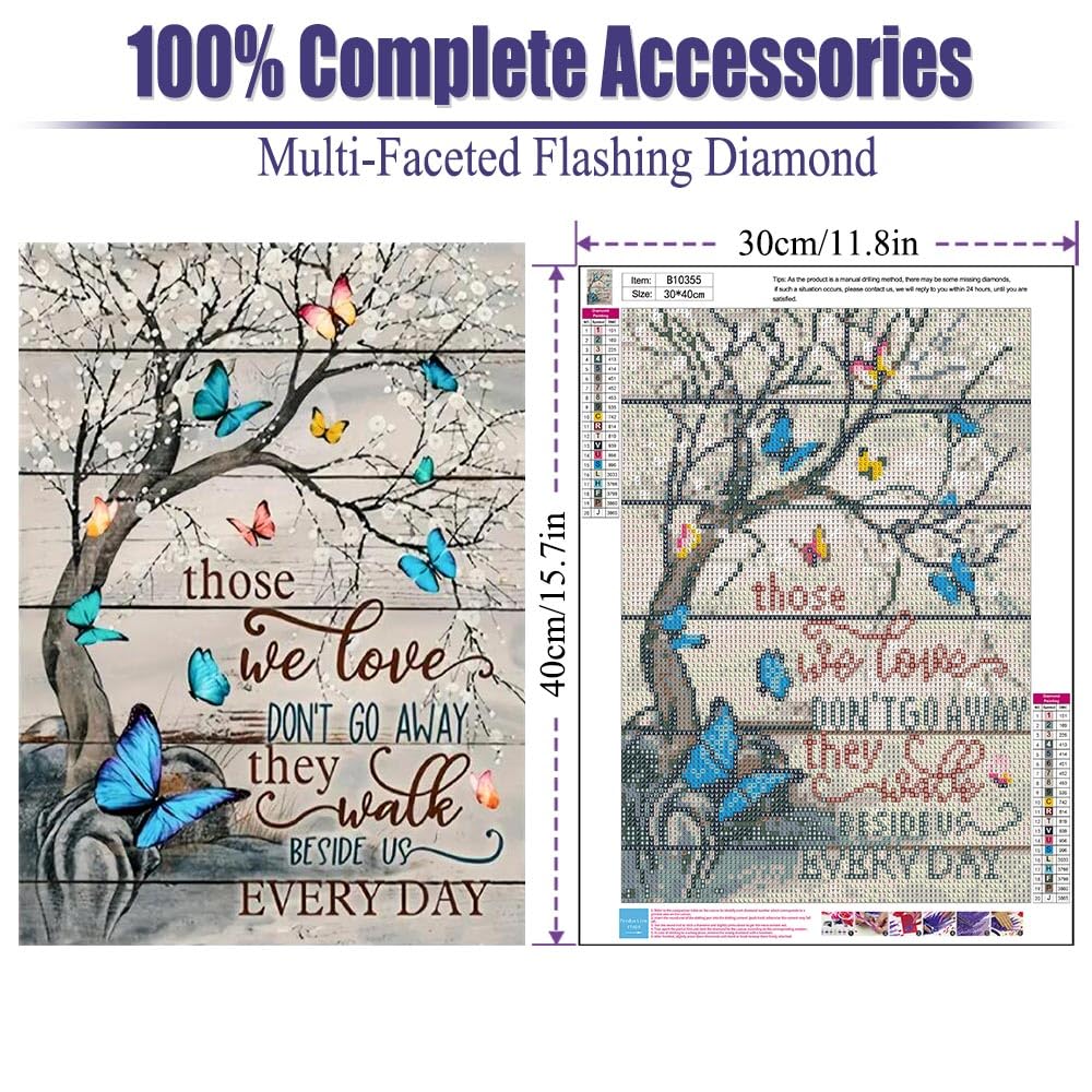 BOHADIY Butterfly Diamond Painting Kits for Adults 5D Diamond Art Kits for Adults Kids Beginner, DIY Full Drill Diamond Dots Paintings with Diamonds Gem Art and Crafts for Adults Home Wall Decor BOHADIY