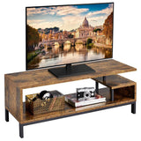 Yaheetech TV Stand for 50 inch TV, Industrial Wood TV Entertainment Center with Storage Shelves, Small TV Stand Unit for Bedroom, Living Room, Rustic Brown Yaheetech
