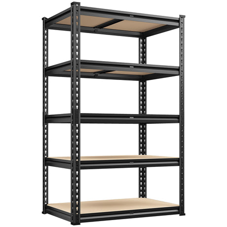 REIBII 2000LBS Storage Shelves 5 Tier Garage Shelving Heavy Duty Metal Shelves for Storage Adjustable Metal Shelving Units for Kitchen Pantry Basement, 28" Wx 13.8" Dx 59.8" H REIBII