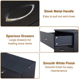 Karl home Black 4 Drawer Dresser for Bedroom, Modern Nightstand Storage Chest of Drawer, Wooden Side Table End Table, Living Room, Reception Room Karl home