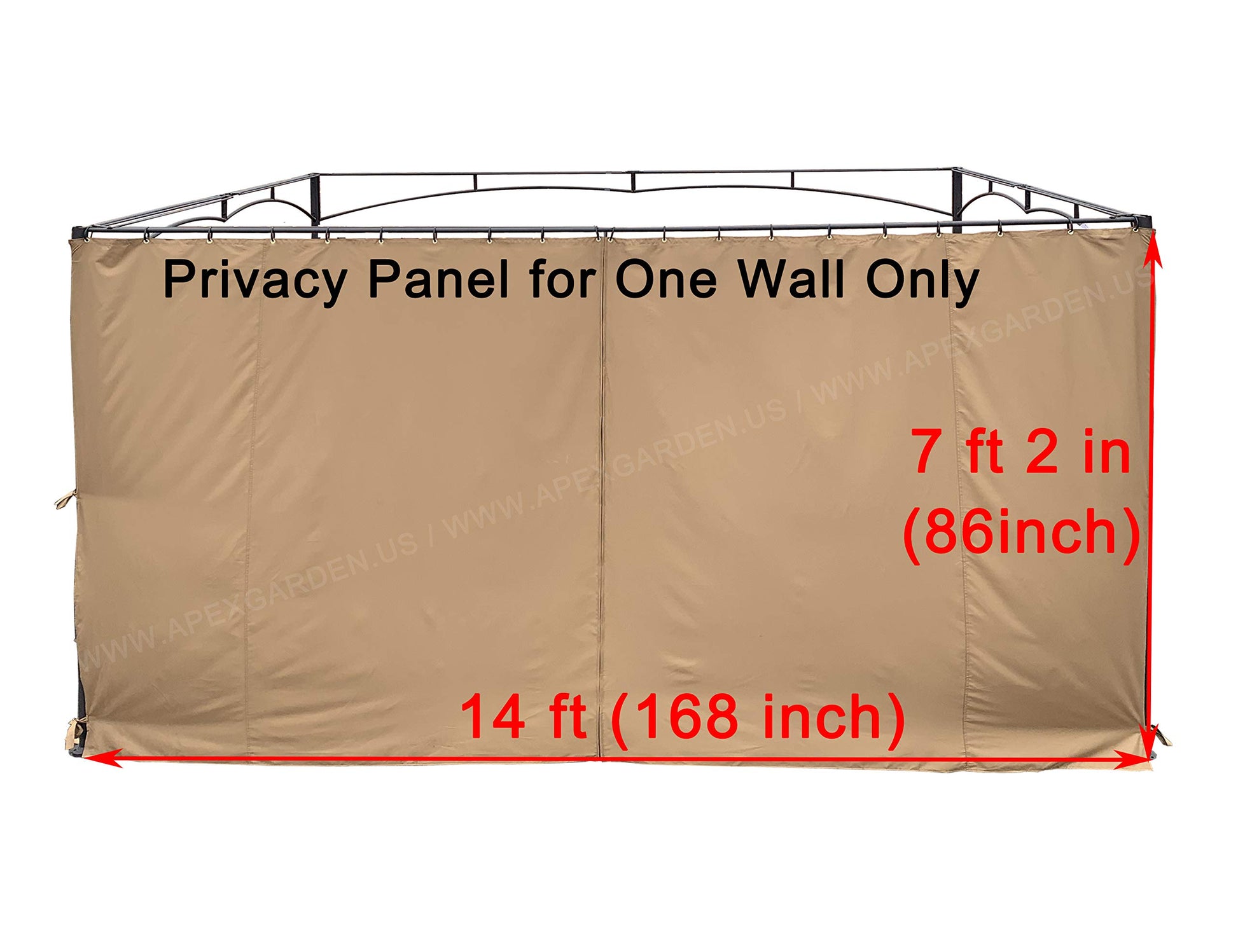 APEX GARDEN Universal 14-ft Privacy Panel Curtain/Side Wall Sunshade (One Side Only) (14 Ft., 168"(W) x 84"(H)) - WoodArtSupply