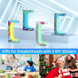 Levitating Sneaker Display, Magnetic Floating Shoe Display Stand with 360° Auto Rotation & LED Light, Levitation Sneaker Holder Rack for Shoes Collector/Advertising Exhibition/Home Decoration, Black WHDPETS