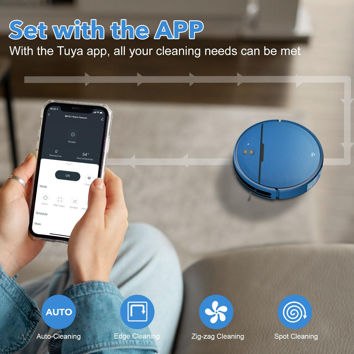 Robot Vacuum and Mop Combo, 2 in 1 Mopping Robot Vacuum Cleaner Compatible with WiFi/App, Robotic Vacuum Up to 2300Pa Suction, Self-Charging, Slim, Ideal for Hard Floor, Pet Hair, Low Pile Carpet iMartine