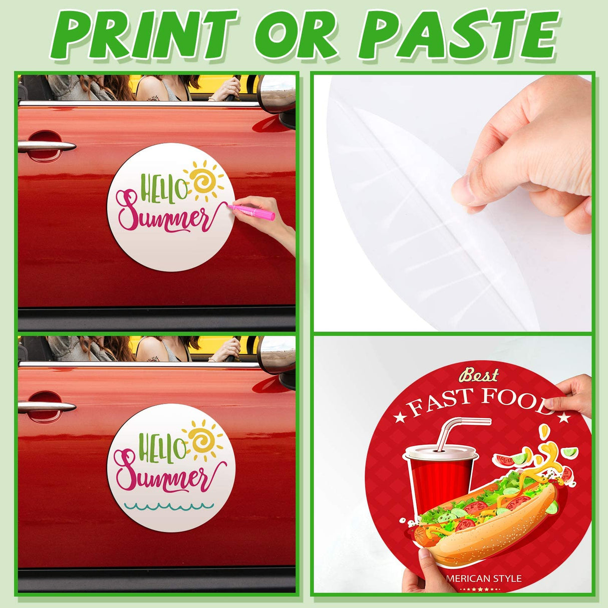 2 Pack Blank Car Magnets Magnetic Car Magnet Set Bumper Sticker Sheet with Self Adhesive Magnets for Car to Advertise Business Cover Company Logo Prevent Car Scratches and Dents Flexible Frienda