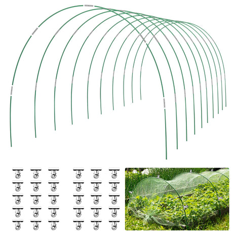 60 PCS Greenhouse Hoops Grow Tunnel 10 Sets of 8.5 FT Long Garden Hoops Kit, RIFNY Rust-Free Fiberglass Raised Beds Hoops for Garden Netting, DIY Garden Support Hoops Arch Frame RIFNY