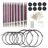 Knit Picks Options Wood Interchangeable Knitting Needle Set with Case and Stitch Markers (Royal Purple) Knit Picks