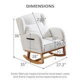 MYFUNSHOP Nursery Rocking Chair Glider – Classic Rocker with Comfortable Cushioning & Smooth Motion for Bedroom MYFUNSHOP