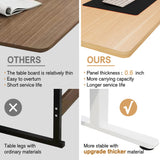 Meilocar Height Adjustable Electric Standing Desk, Sit Stand Computer Desk w/Memory Controller, Home Office Workstation Stand up Desk with Splice Board, 48" x 24" Tabletop (Walnut Top + White Frame) Meilocar