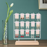 shidaishiye Earring Display Stand for Selling, Wood Earring Rack Tower Display Holder Stand (3 Tier,15 Hooks, White) shidaishiye