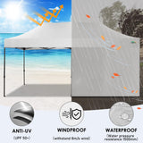 COBIZI 10x20 Heavy Duty Pop up Canopy Tent with 6 sidewalls Easy Up Commercial Outdoor Wedding Party Tents for Parties All Season Wind & Waterproof Gazebo Roller Bag,White(Frame Thickened) COBIZI
