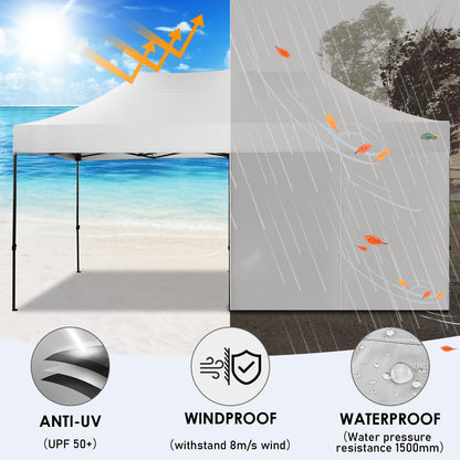 COBIZI 10x20 Heavy Duty Pop up Canopy Tent with 6 sidewalls Easy Up Commercial Outdoor Wedding Party Tents for Parties All Season Wind & Waterproof Gazebo Roller Bag,White(Frame Thickened)