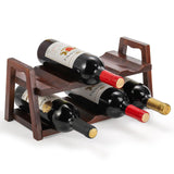 Peohud Acacia Wood Countertop Wine Rack, 8 Bottles Wooden Wine Holder Stand, 2 Tier Free Standing Wine Storage Display Shelf for Home Kitchen Bar Table Top Cabinet Pantry Wine Cellar Basement Peohud