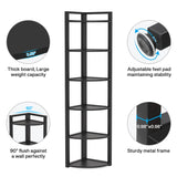Tribesigns 6 Tier Corner Shelf, 70.9 Inch Tall Corner Bookshelf Small Bookcase Modern Corner Shelving Unit Storage Rack for Living Room, Home Office, Kitchen, Small Space (Black) Tribesigns