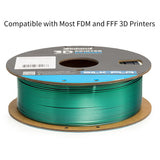 INLAND Micro Center Dual Color Silk PLA 3D Printer Filament 1.75mm - Gray to Green Color Change - Coextrusion Silk Filament - Dimensional Accuracy +/- 0.03mm - 1kg Cardboard Spool (2.2 lbs) INLAND