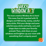 Skillmatics Waxy Window Art - 100 Bendable Waxy Sticks for Mess-Free DIY Fun, Reusable 100% Organic Beeswax Craft Kit, Travel Friendly, Creative Gifts for Girls & Boys Ages 5, 6, 7, 8, 9, 10, 11, 12 Skillmatics