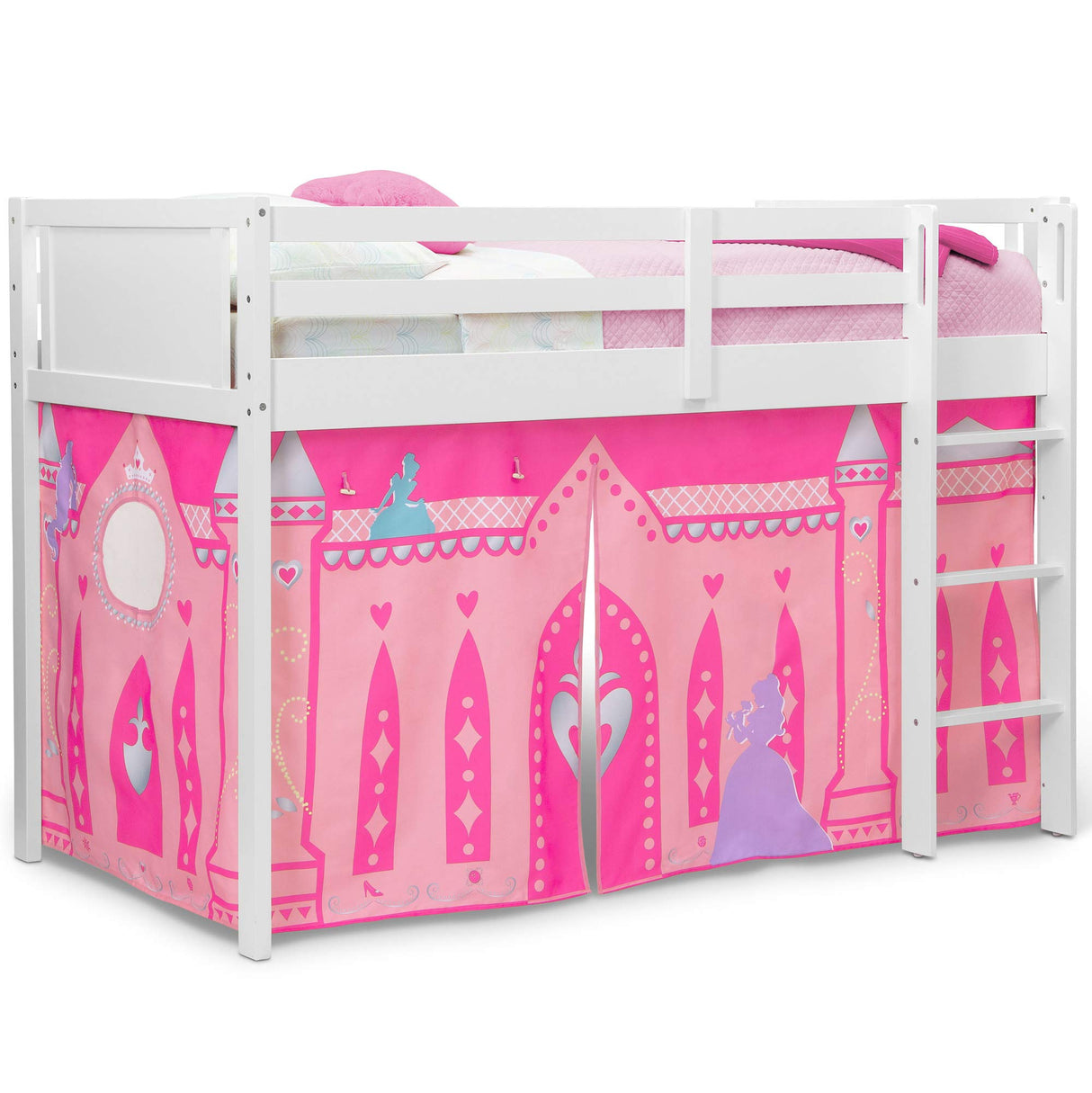 Delta Children Loft Bed Tent Curtain Set for Low Twin, Disney Princess Delta Children