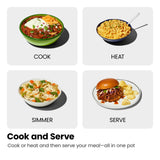 Chefman 6 Quart Slow Cooker with Locking Lid, Ceramic Crock with Portable Cook and Carry Travel Latching Lock, Large Easy Clean Dishwasher Safe Pot Insert, Manual 3 Heat Settings, Stainless Steel Chefman