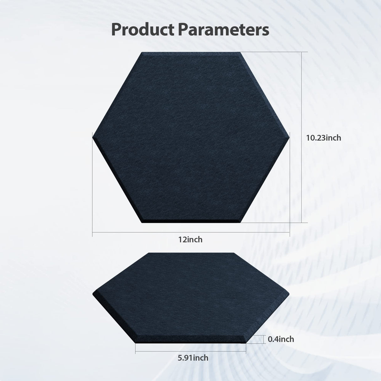 Amantech 12 Pack Acoustic Panels Self Adhesive Sound Proof Foam, High Density Sound Acoustic Panel, 12X10.23X0.4 Inch Hexagon Panels in Home, Office, Reccording Room, Studio,and more(Dark Blue) Amantech