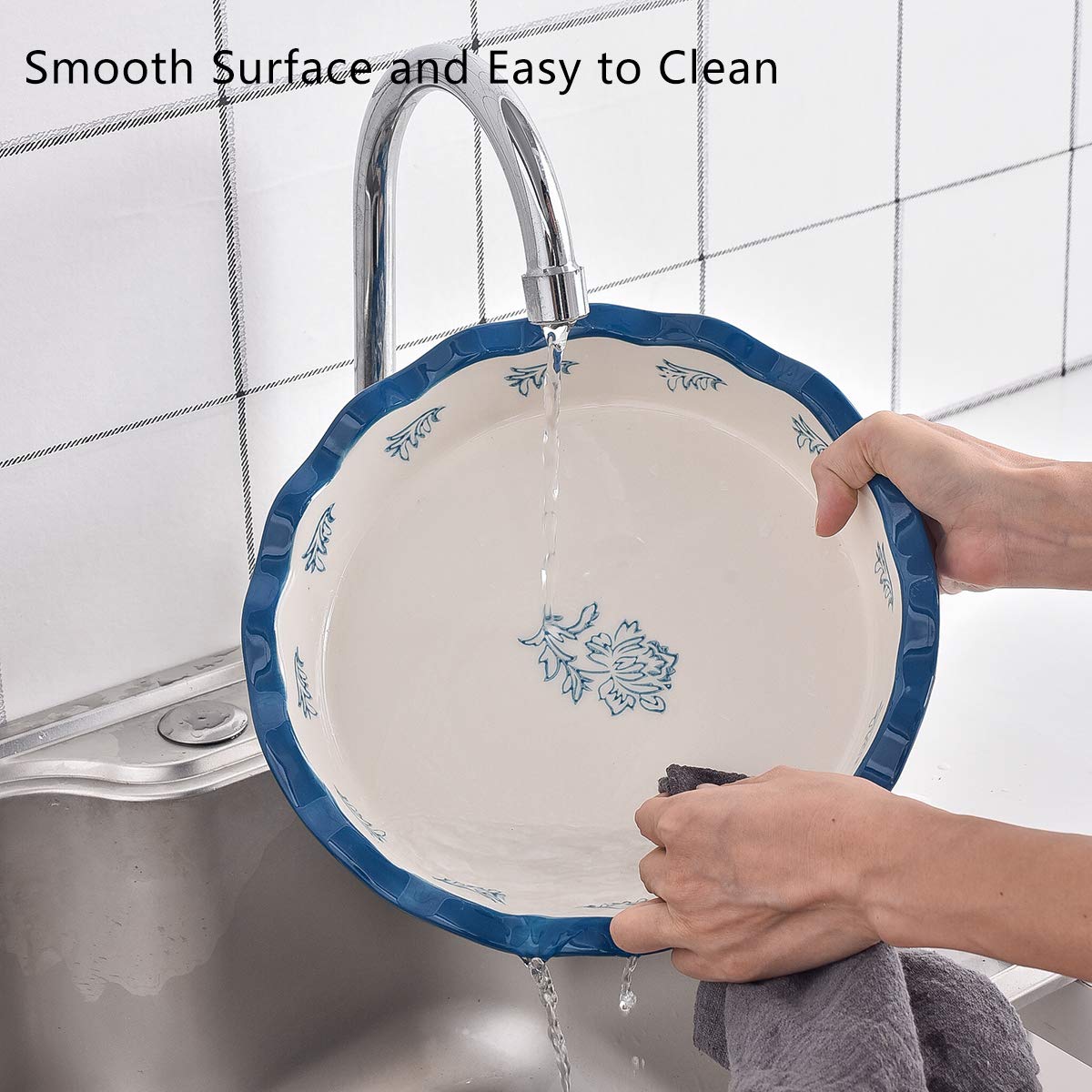 Wisenvoy Pie Pan Ceramic Pie Dish Pie Plate Deep Dish Pie Pan Non-Stick Pie Pans for Baking Pie Pans Pie Dishes Wisenvoy