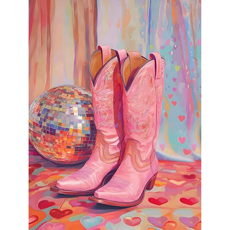 Canrichshop Vintage Boots Diamond Art Painting Kits for Adults,Retro Diamond Painting Kits Beginner,5D Full Drill Diamond Dots,Gem Art Crafts for Adults Wall Decor 12x16inch Canrichshop